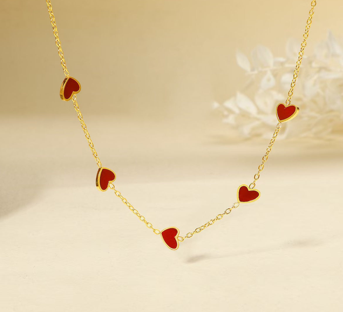 Collar Corazones Vino